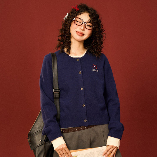 Contrast Layered-Look Knit Cardigan NA9396