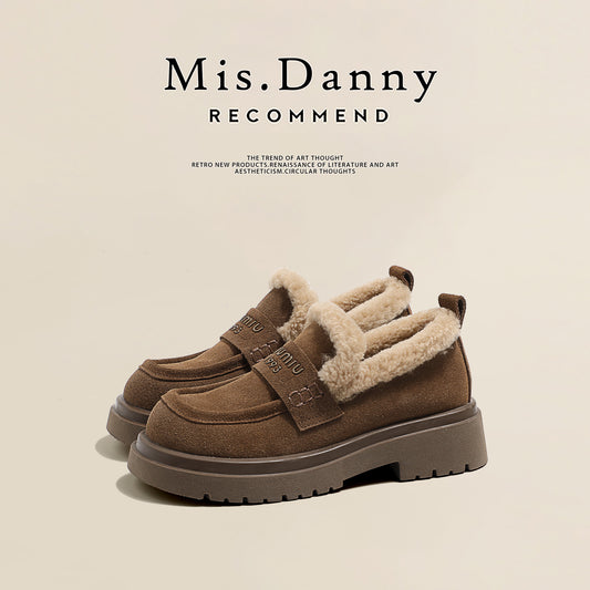 Fake Fur Lined Lace-Up Platform Shoes NA8671