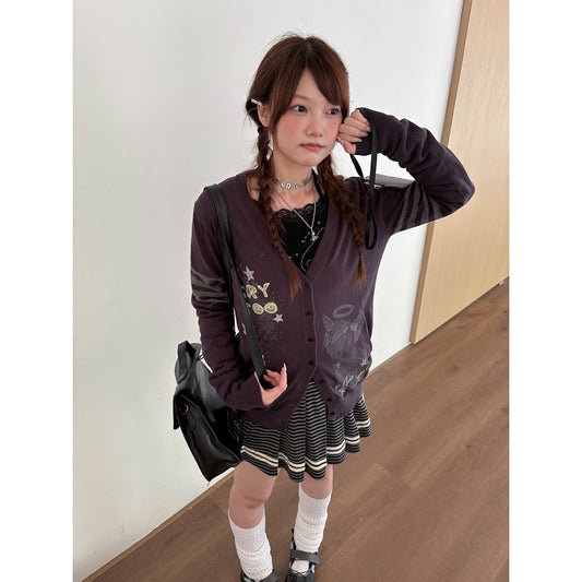 Three-Stripe Button Knit Cardigan NA9251