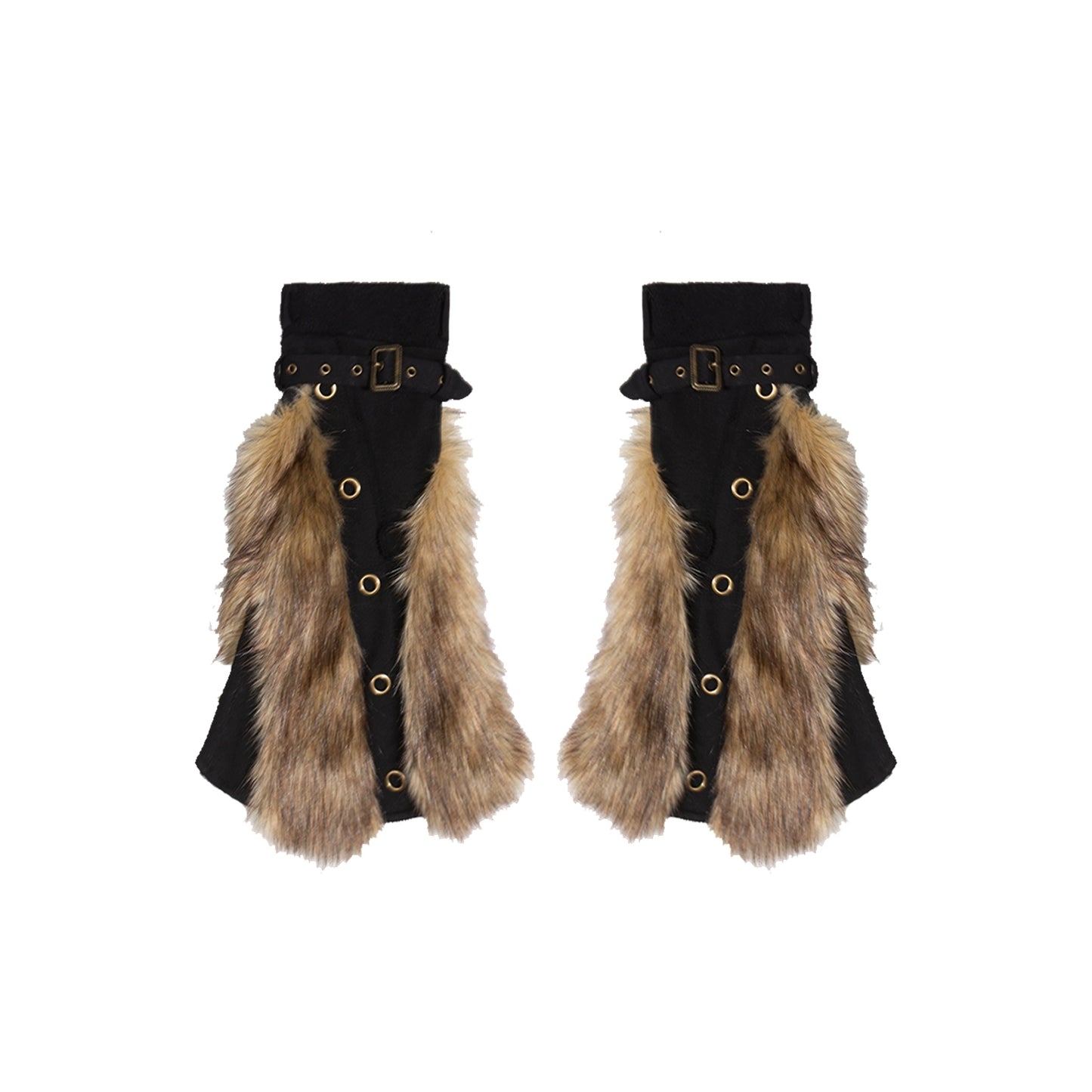 Fake Fur Patchwork Heavy-Duty Punk Shorts & Leg Cover NA6152