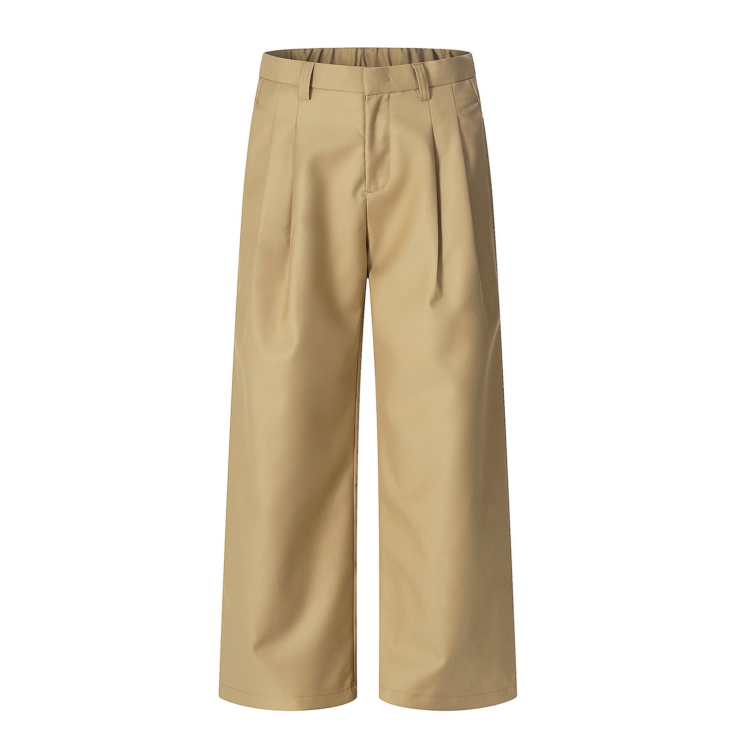 Double Pleats Elastic Waist Straight Trousers NA9159