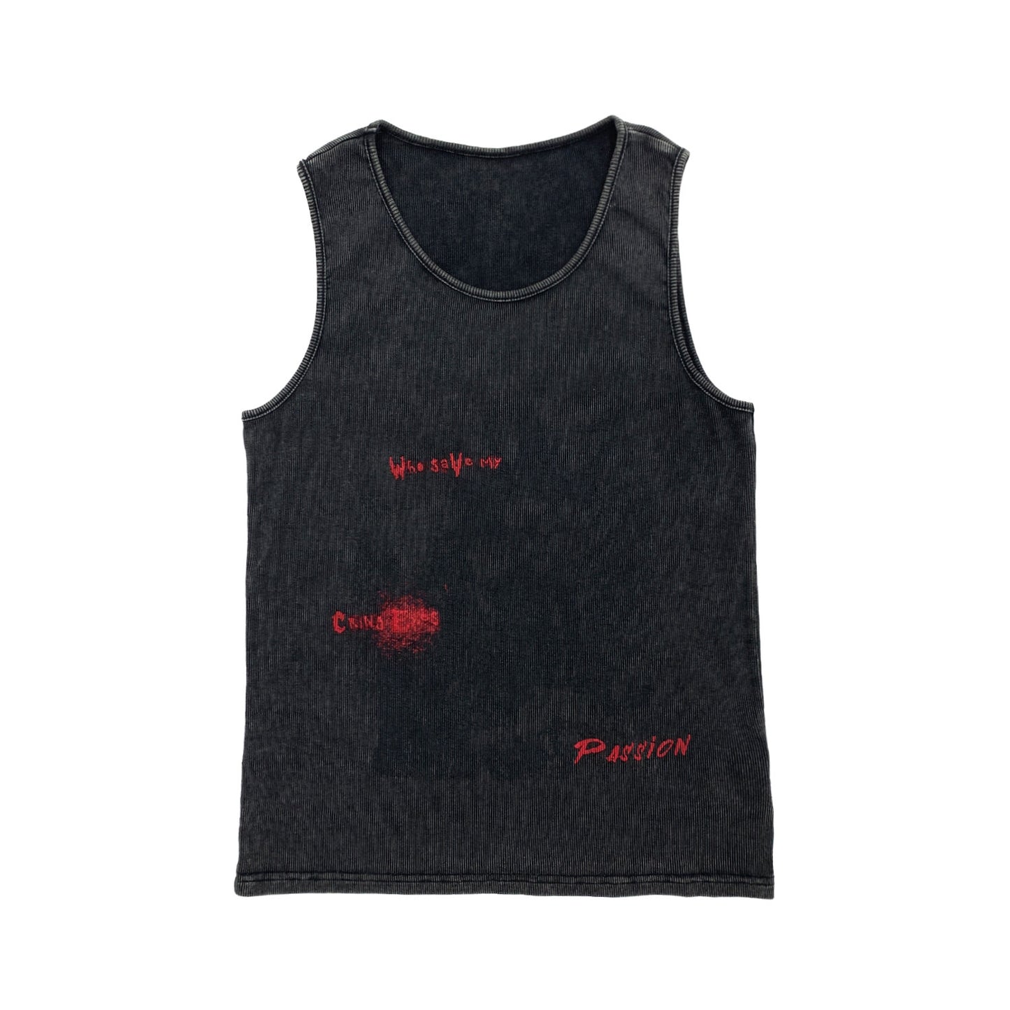 Letter Graffiti Round Neck Sleeveless Tank Top NA9076