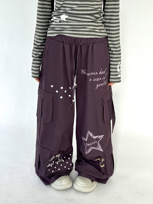 Multi-Pocket Polka Dot Straight Pants NA9250