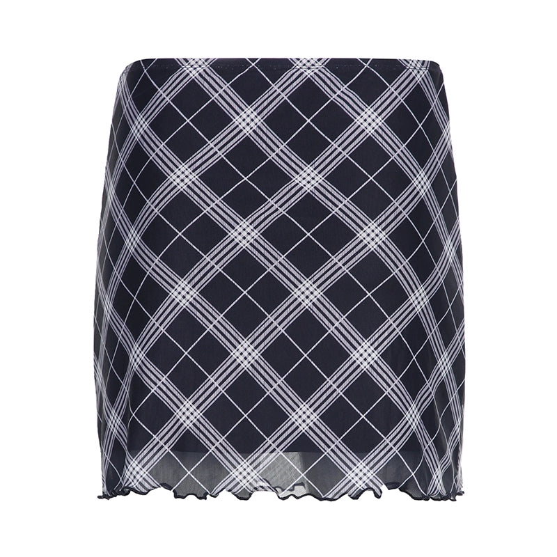 Mesh Double Layer Short Skirt NA4600