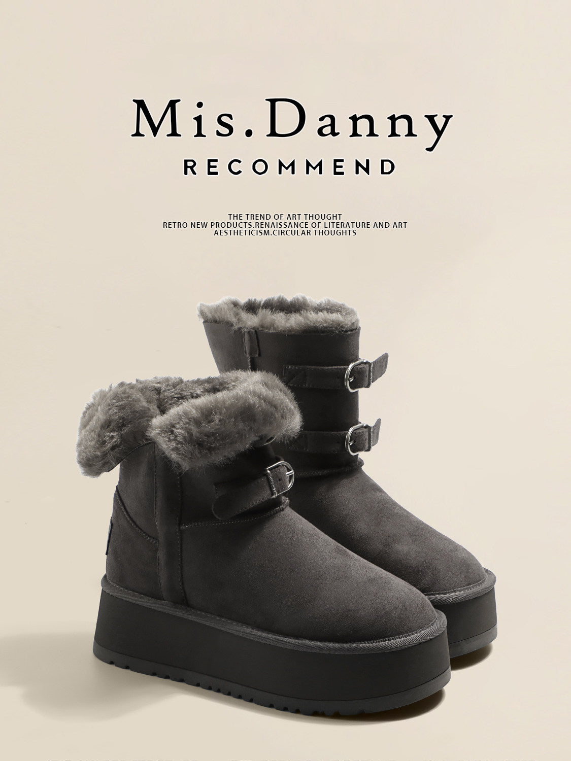 5cm Thick-Sole Fleece Lining Winter Boots NA8698