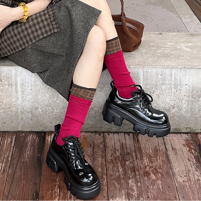 Platform Chunky Sole Lace-Up Shoes NA8752