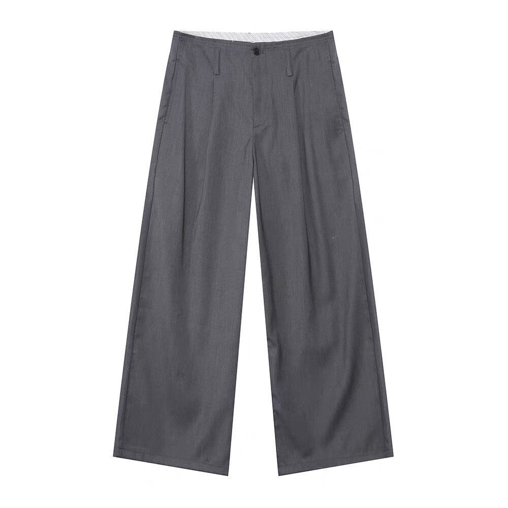 Double Breasted Tailored Jacket & Wide Leg Trousers Setup NA9039