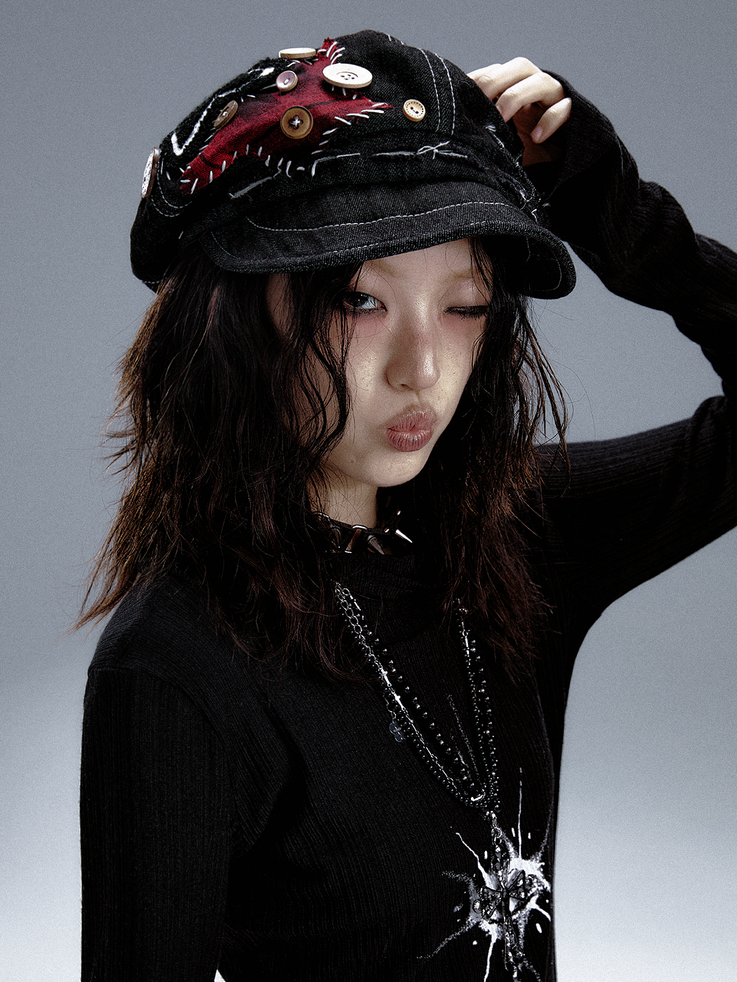 Handcrafted Denim Beret Cap NA8123