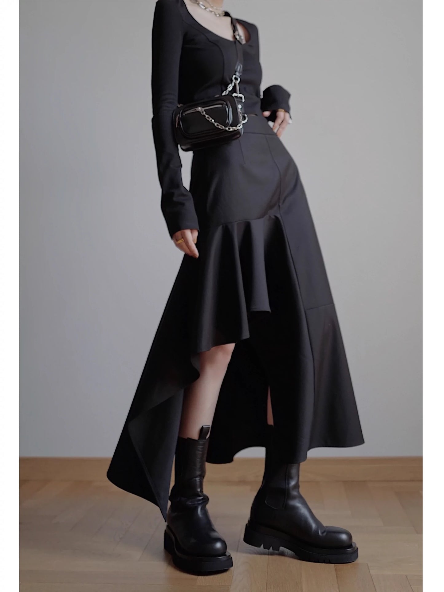 High Waist Slit Skirt NA4317