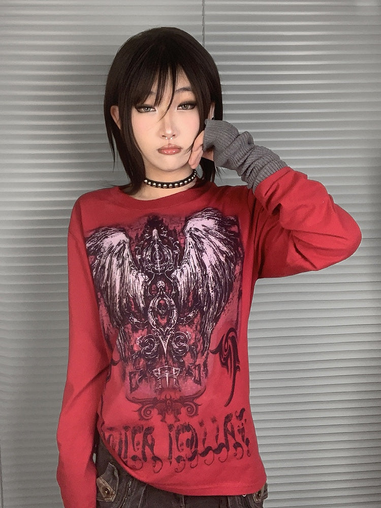 Punk Gothic Metal-inspired Long Sleeve T-Shirt NA7601