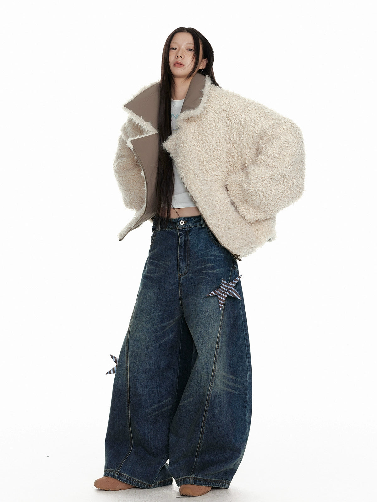 Barn-Style Sherpa-Lined Reversible Parka Jacket NA7105