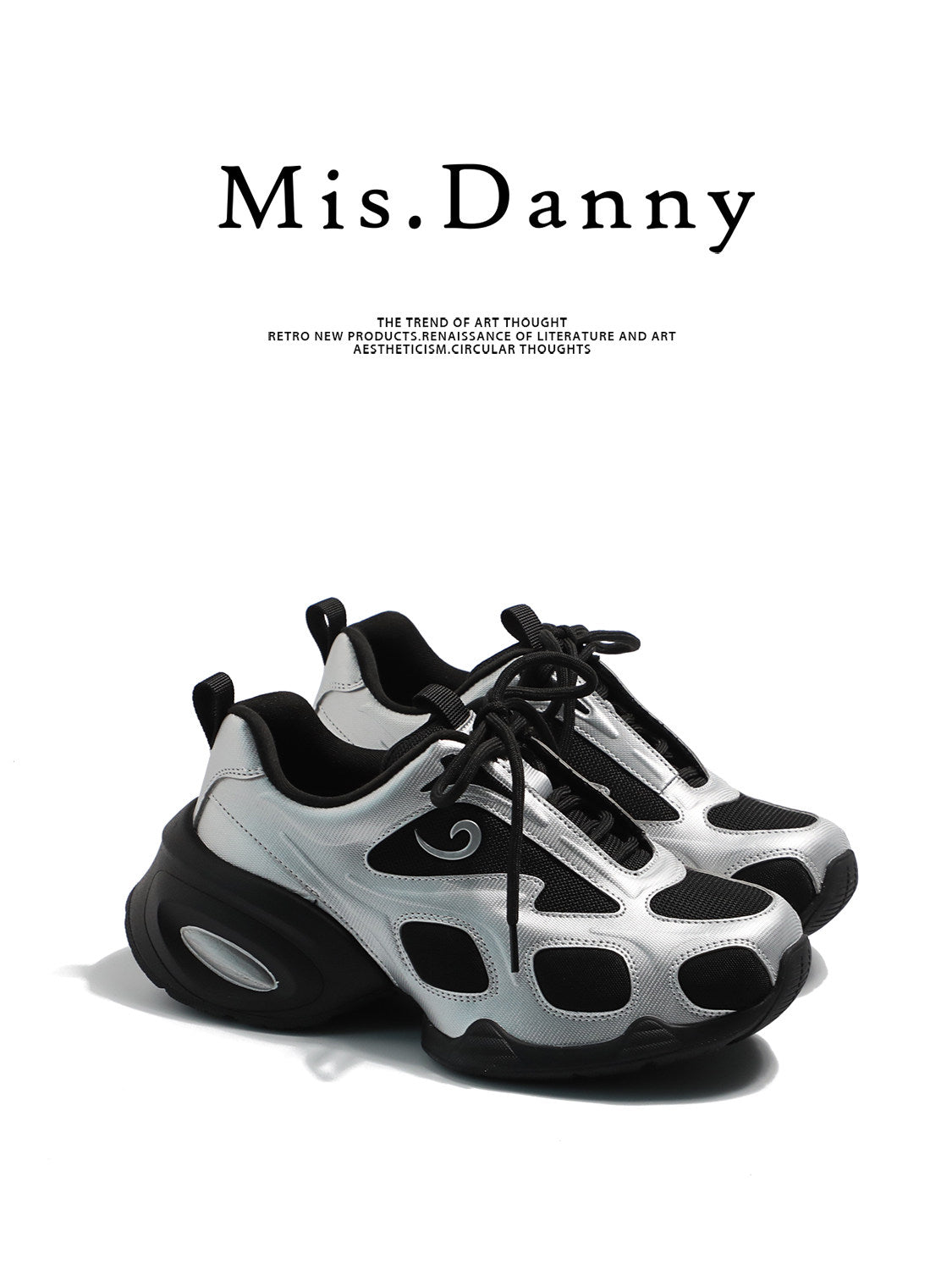 Mesh Panel Chunky Lace-Up Sneakers NA8673