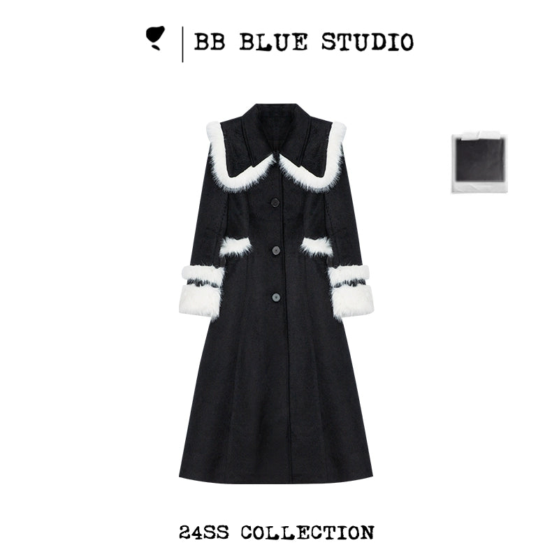 Wide Lapel Wool Coat NA7395