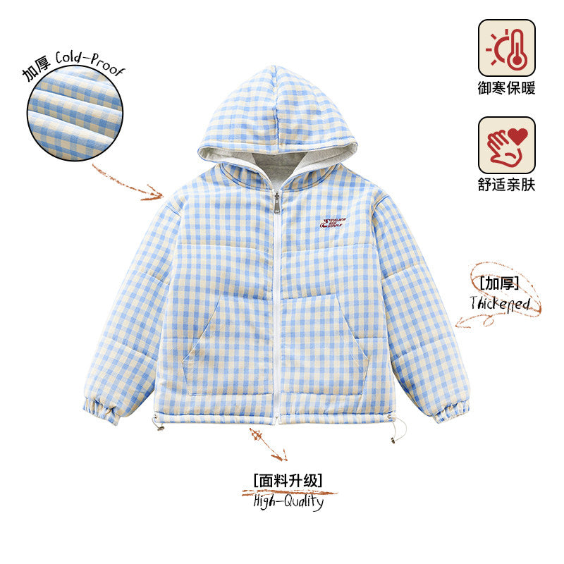Gingham Logo Zipper Hoodie NA9347