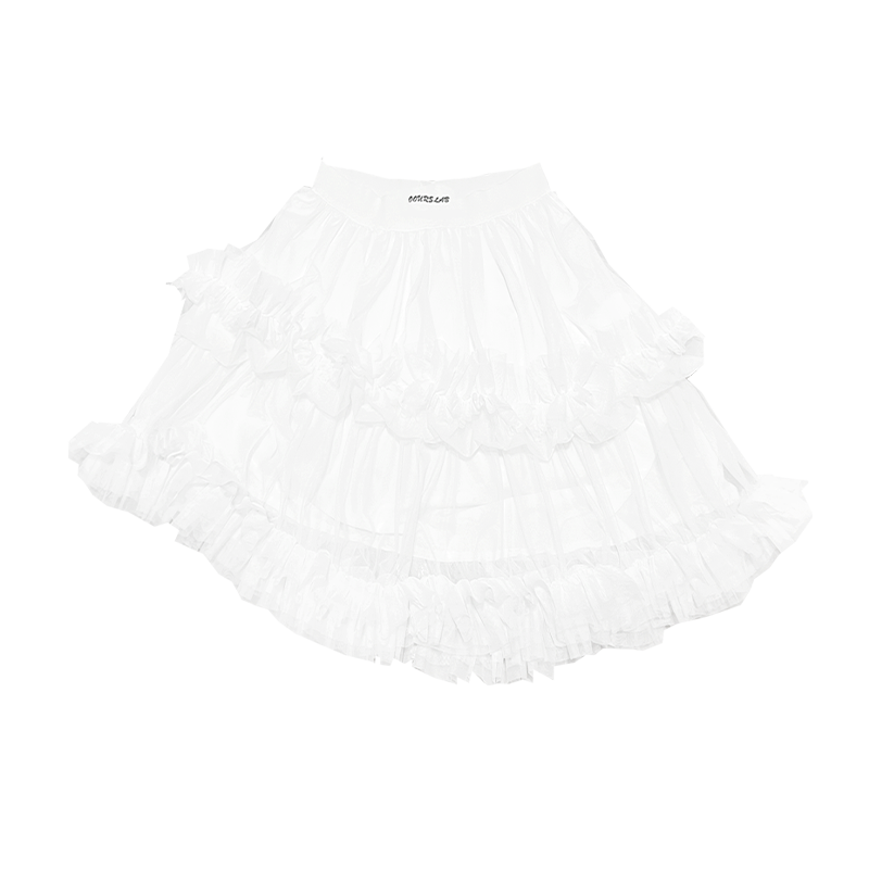 Asymmetrical Heavy Tulle Puff Short Skirt NA8253