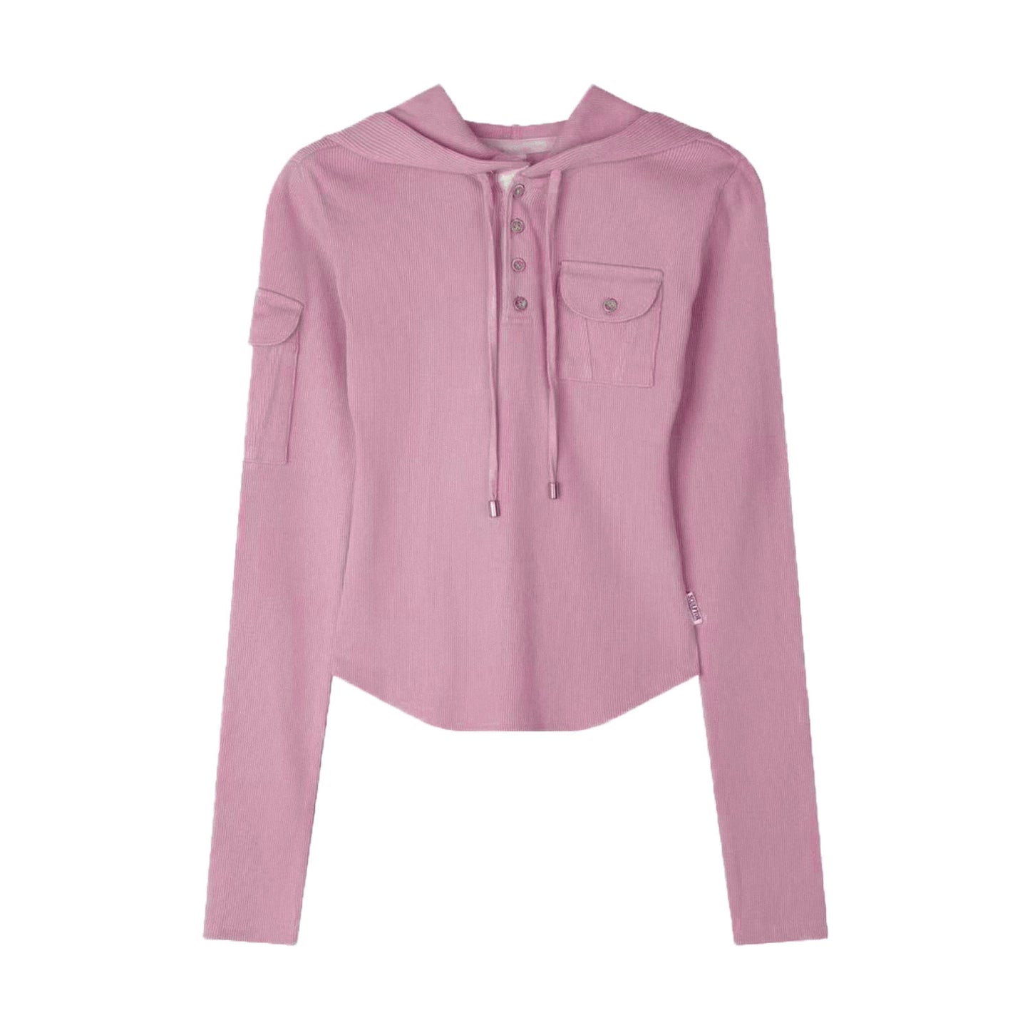 Multi-Pocket Button Knit Hoodie NA9134