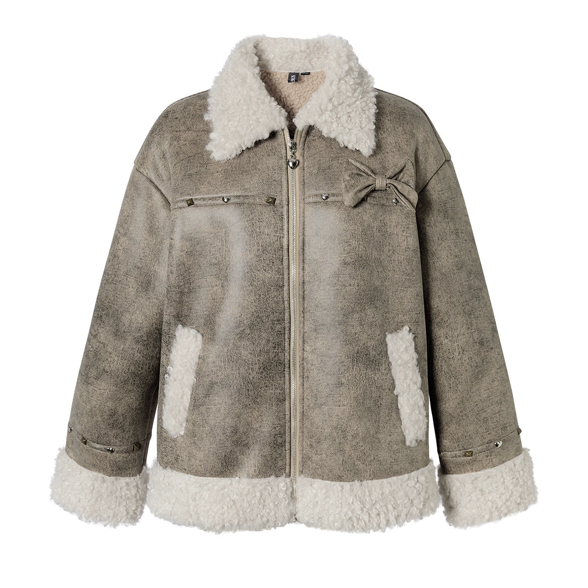 Fake Fur Collar PU Leather Jacket NA6910
