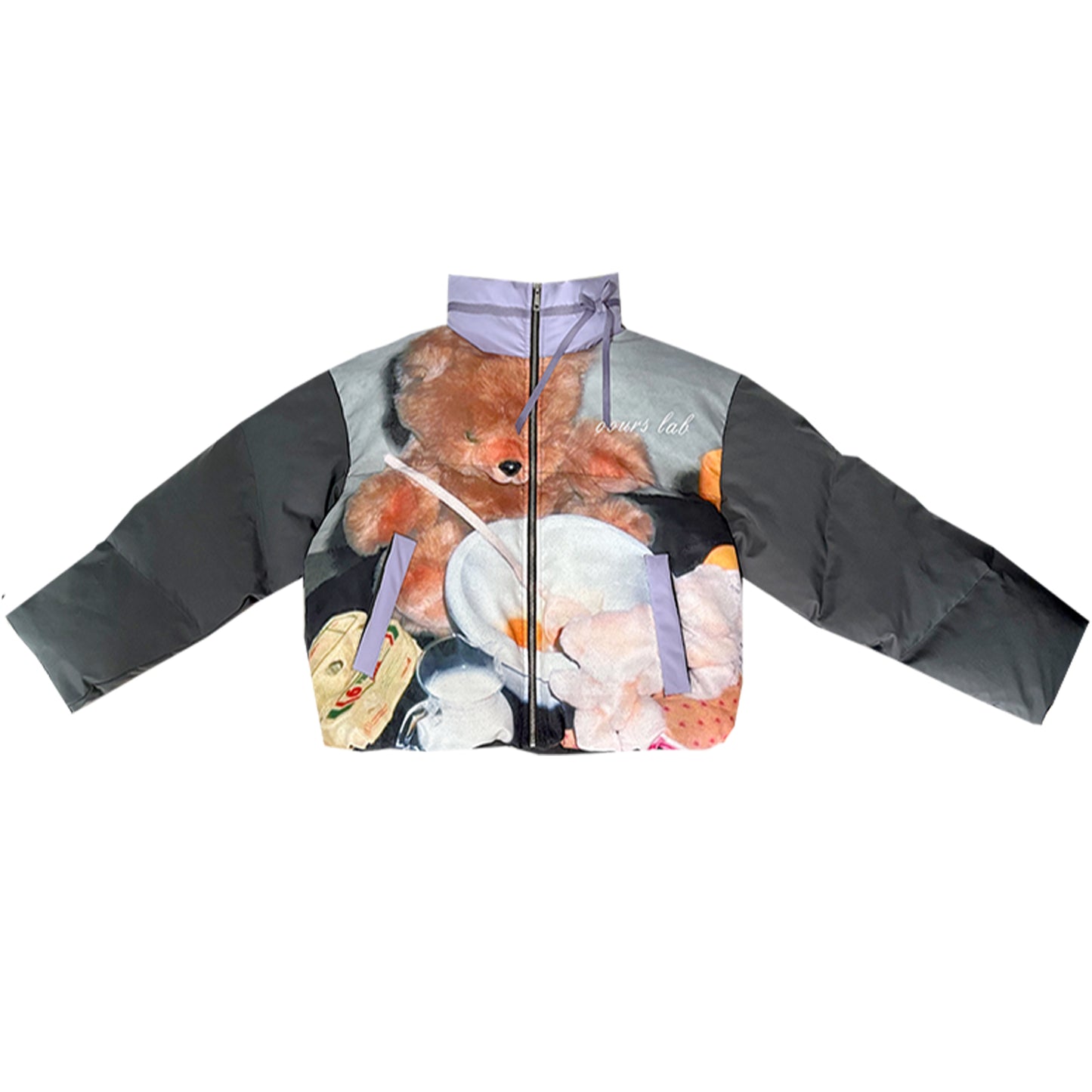 Teddy Diner American Print Short Puffer Jacket NA8229