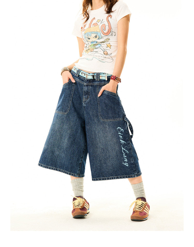 Wide-Leg Denim Shorts NA9392