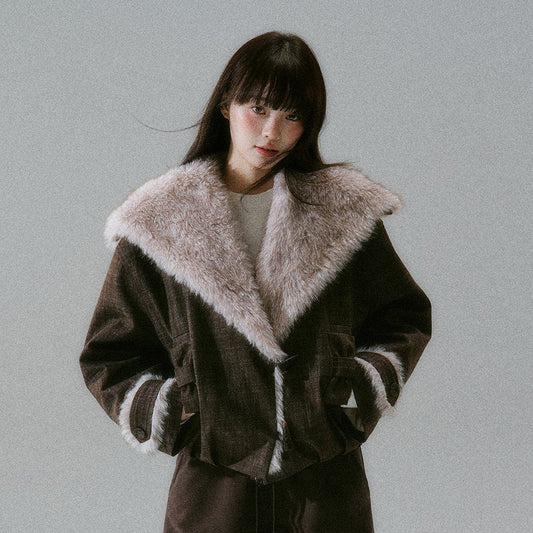 Plush Flower Bud Short Jacket NA8788