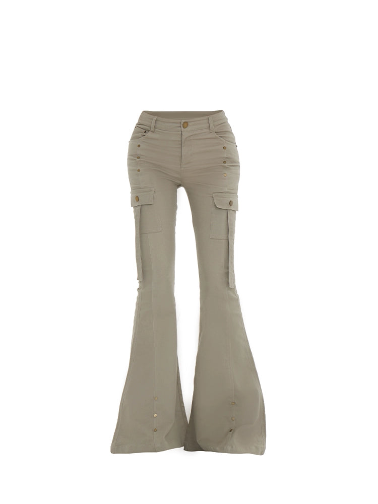 Slim Patchwork Flare Pants NA7305