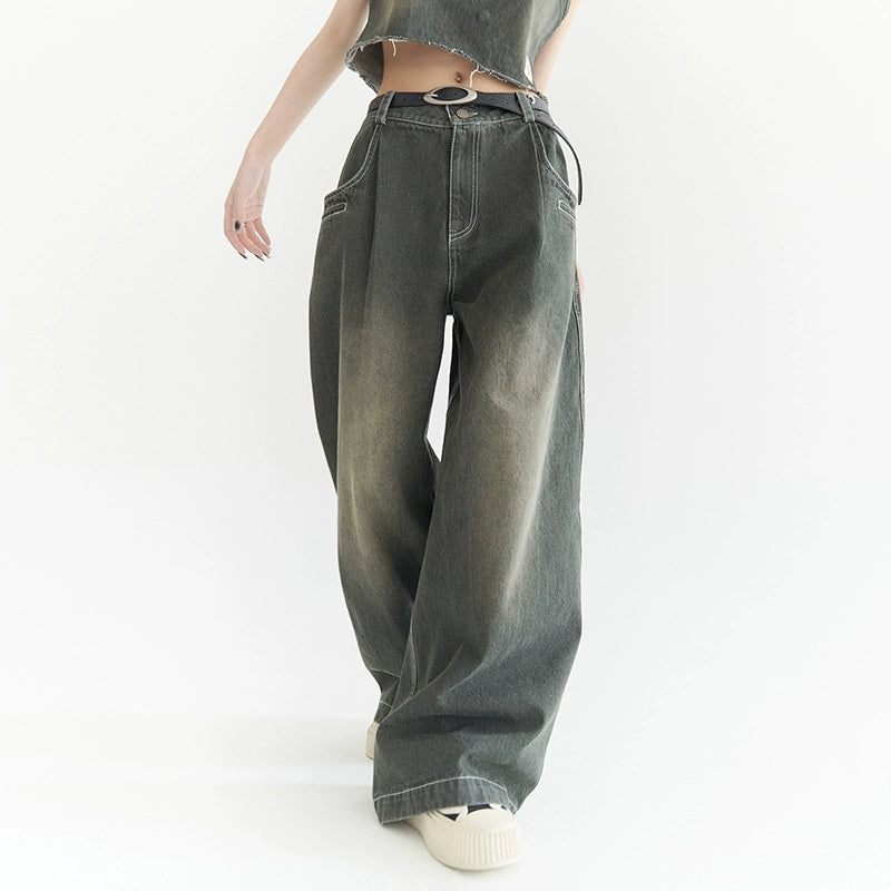 Wide-Leg Buggy Denim Jeans NA2755 – WONAH Wide-Leg Buggy Denim Jeans NA2755 – WONAH