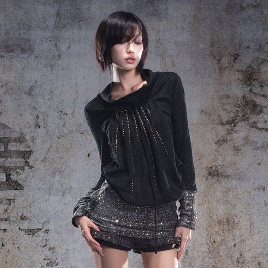 Original 2-Way Pullable Neck Gothic Style Blouse NA8359