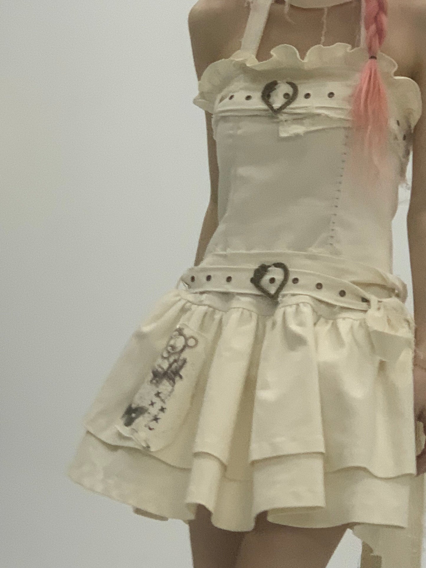 Halter Rivet Ruffle Tiered Dress NA9260