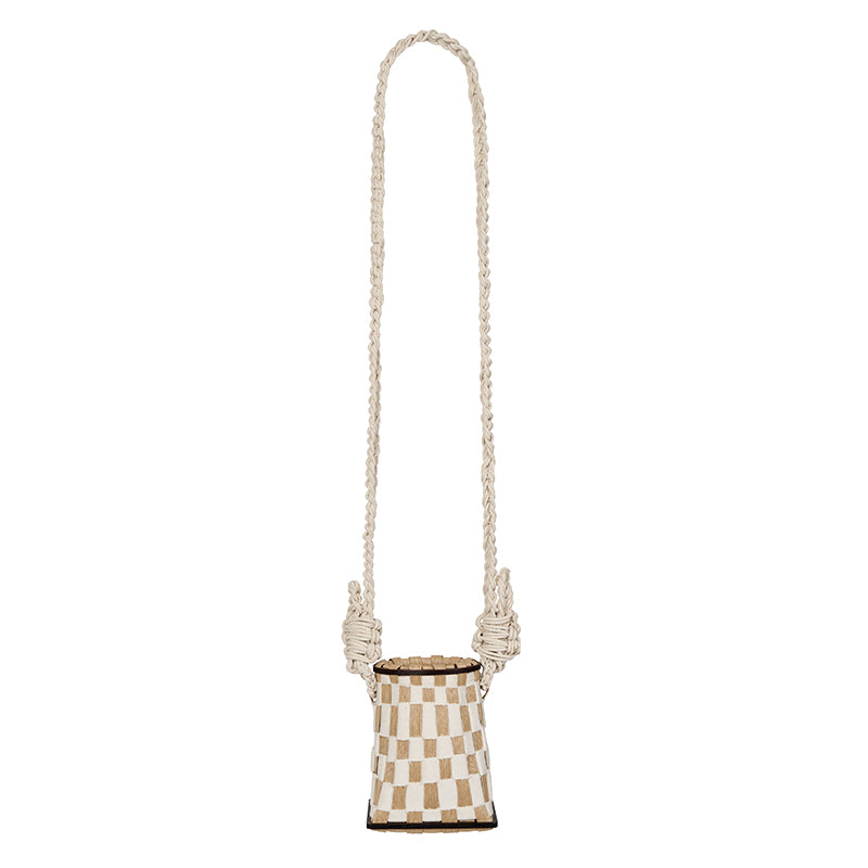 Paper Rattan Vase-Shaped Shoulder Bag NA7935