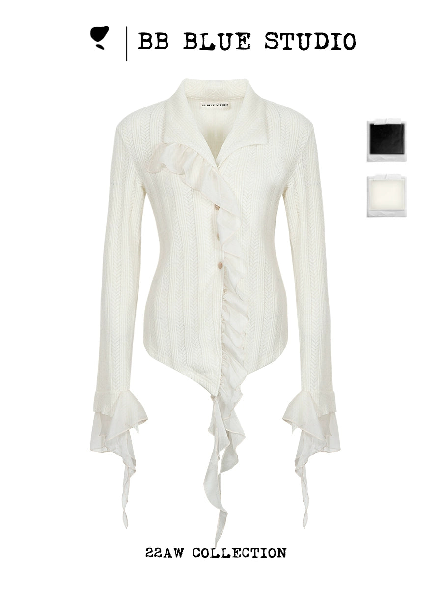 3D Rose Ruffle Knit Cardigan NA7569