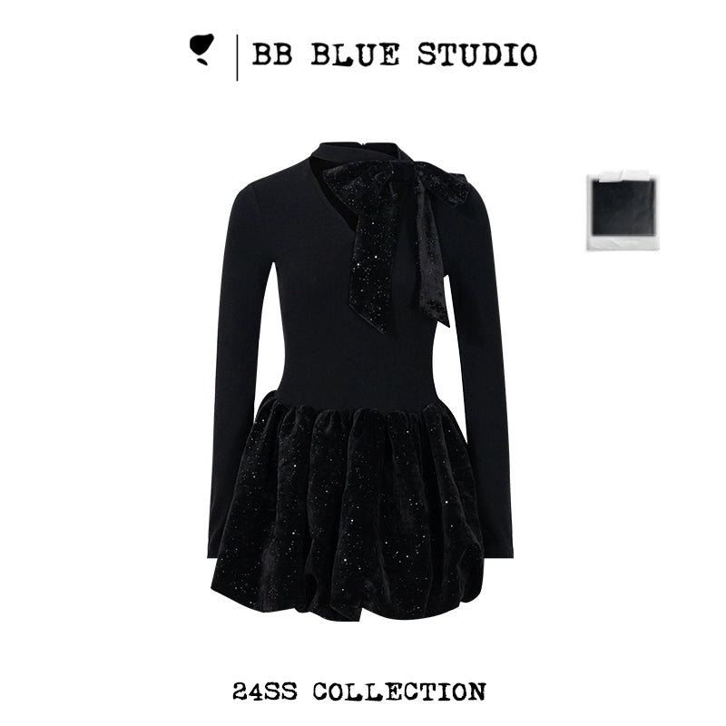 Knit Bow Bubble Dress NA7551