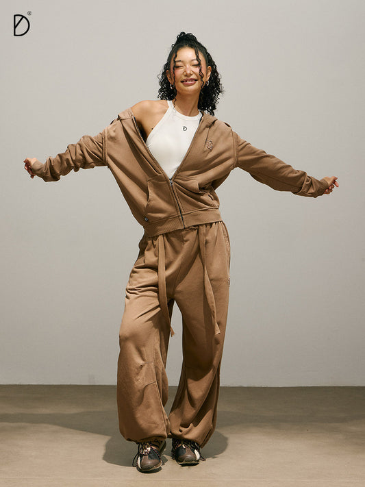 Fringe Logo Hoodie & Fringe Wide Leg Sweatpants Setup NA8950