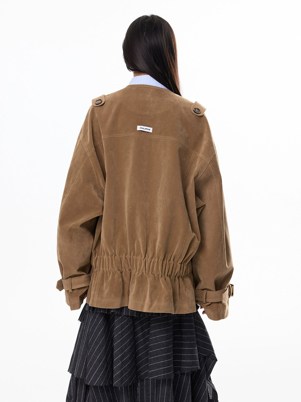 Custom Fleece-Like Skirt-Hem Short Jacket NA7127