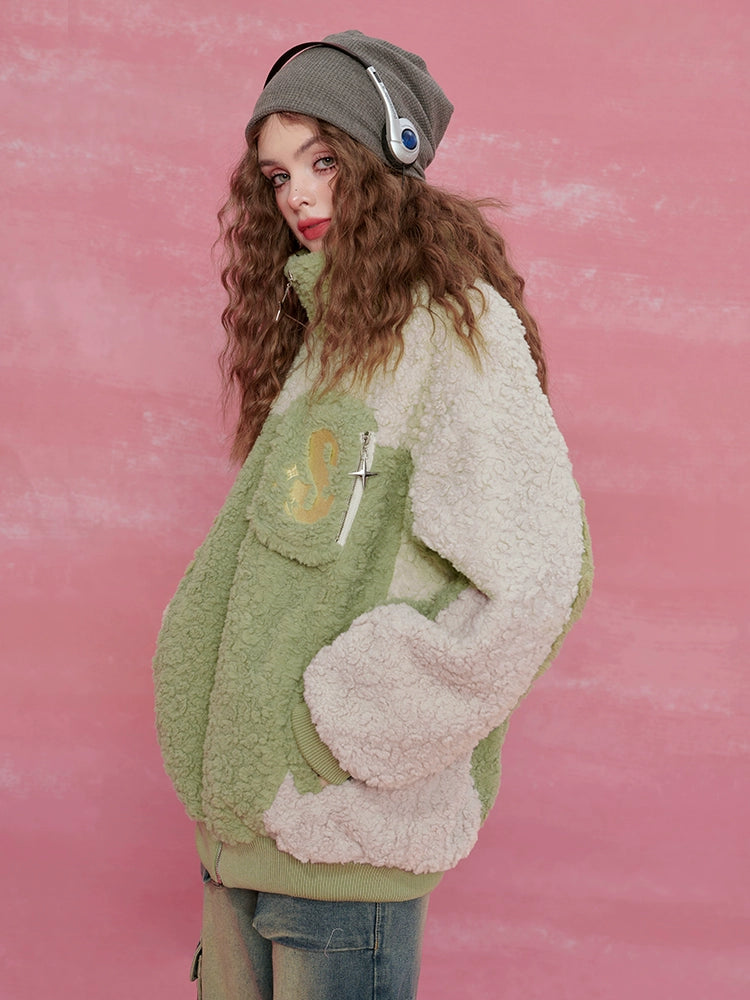 Colorblock High-Neck Puffer Jacket NA6816