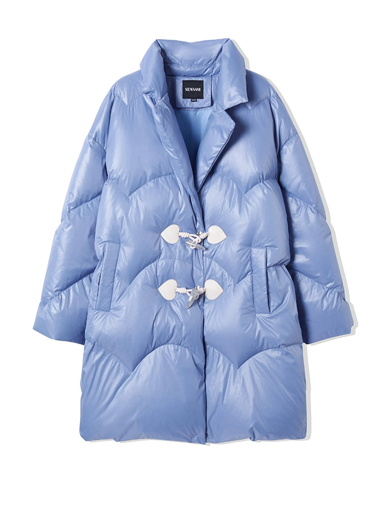Heart Toggle White Duck Down Coat NA6739