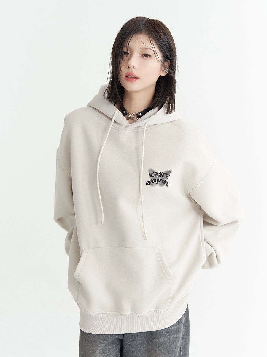 Back Butterfly Print Oversize Hoodie NA2724