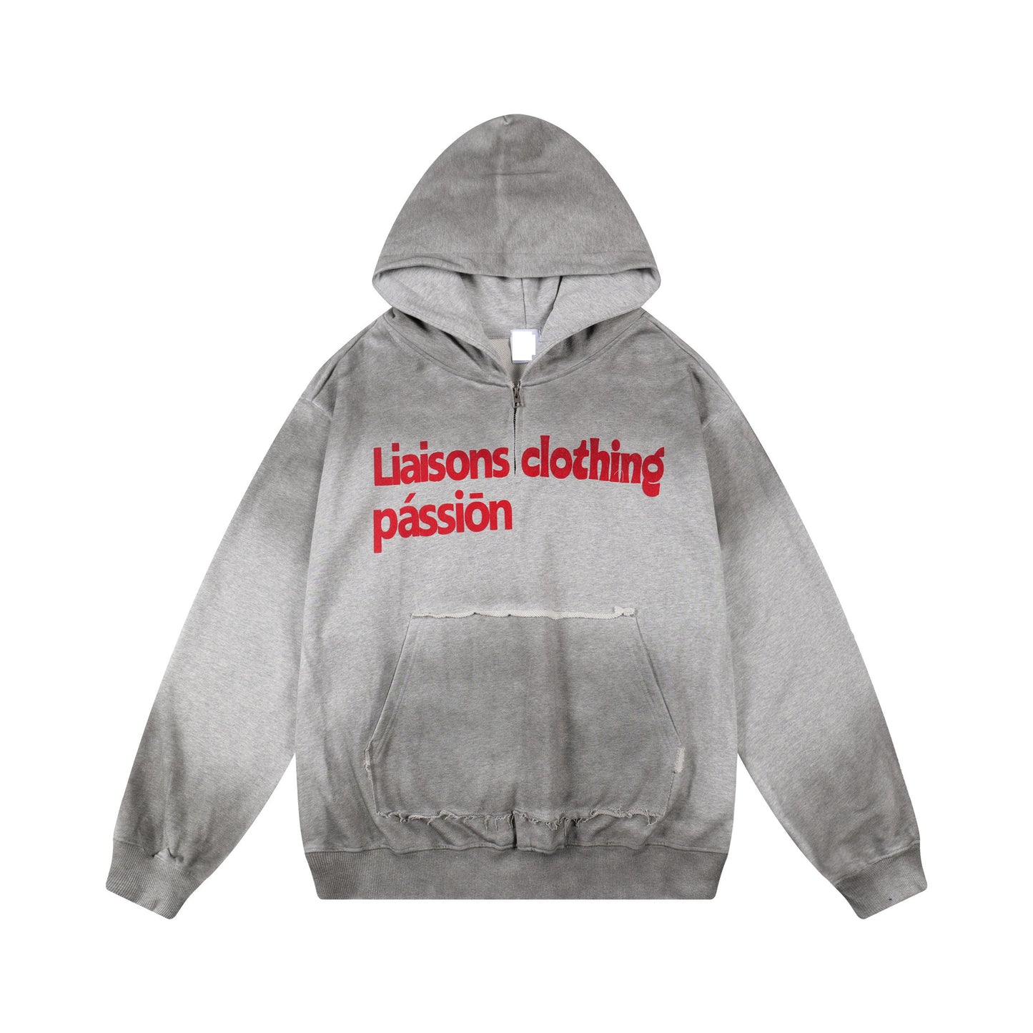Irregular Dye Letter Print Oversize Hoodie NA9074