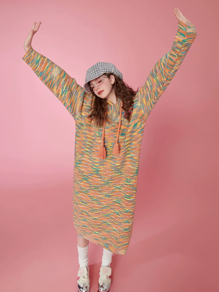 Hooded Knit Sweater Dress NA6776
