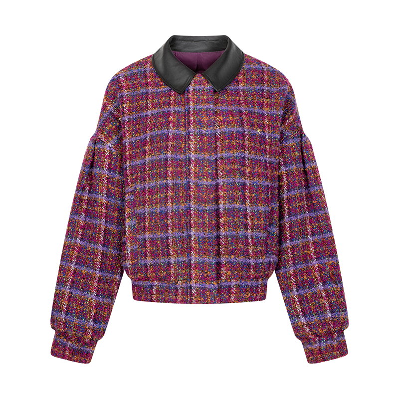 Purple plaid jacket discount