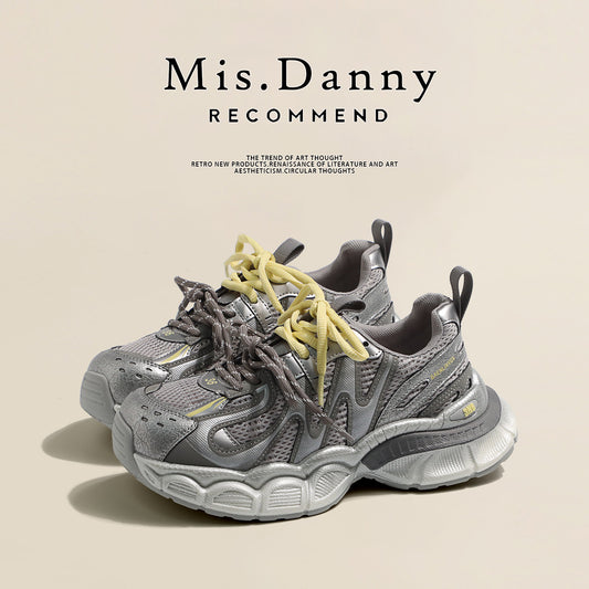 Metallic Mesh Lace-Up Sneakers NA8648