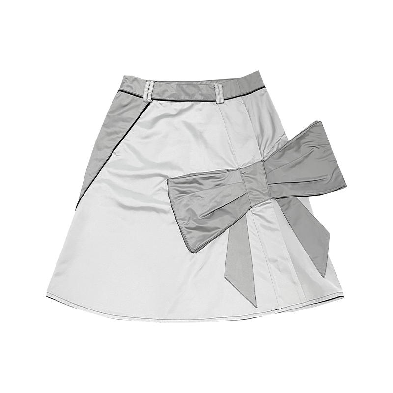 Bow Patchwork Silver Mermaid Skirt NA8195