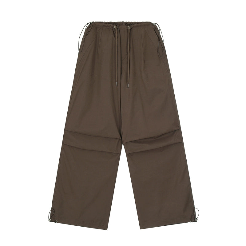 Wide-Leg Drawstring Cargo Pants NA1781