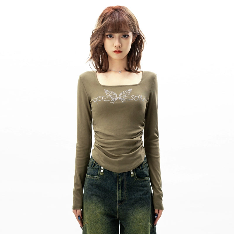 Butterfly Slim Fit Long Sleeve Top NA2013