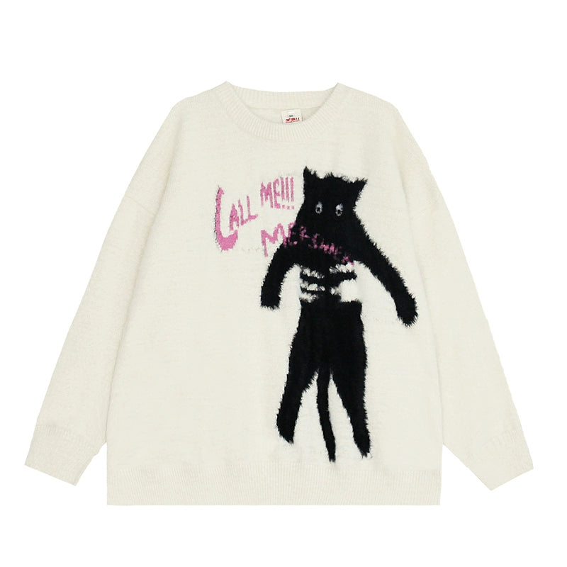 Cat Jacquard Knit Sweater NA1847