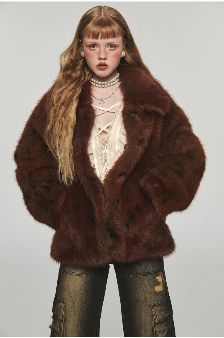 Classic Regular Gradient Windproof Loose Fur Jacket NA1586