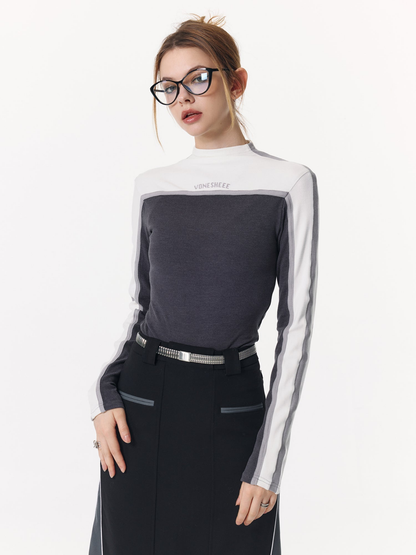 Elastic Half-high Collar Top WNW1500