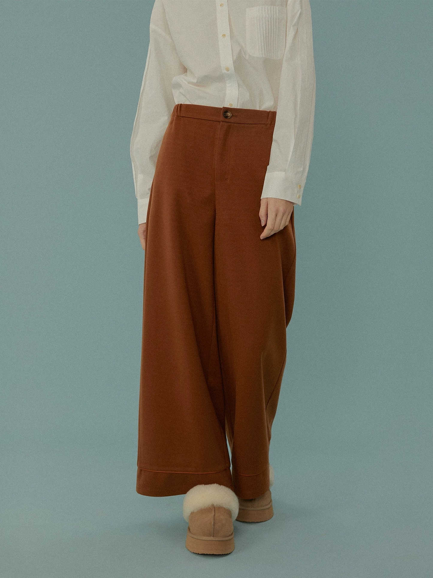 High Waist Elastic Wide-leg Pants NA1505