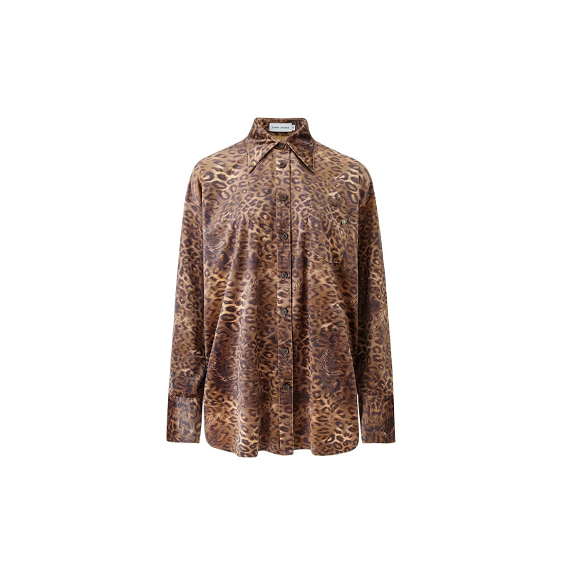Leopard Pattern Oversize Casual Shirt NA1558
