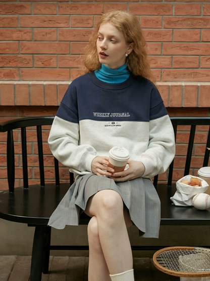 Letter Contrasting Sporty Sweatshirt NA1511