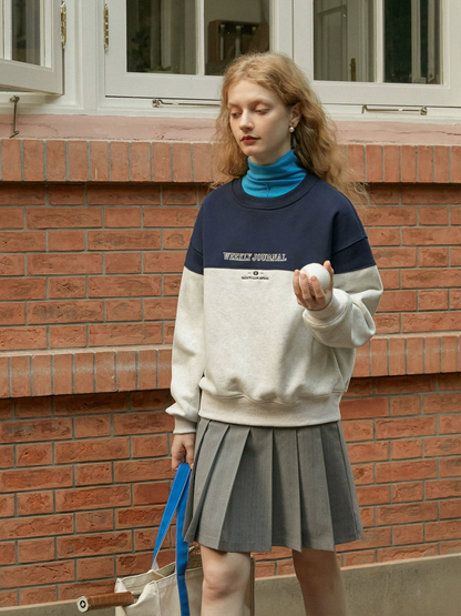 Letter Contrasting Sporty Sweatshirt NA1511